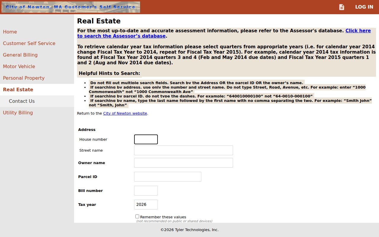 Newton residents directory property tax search
