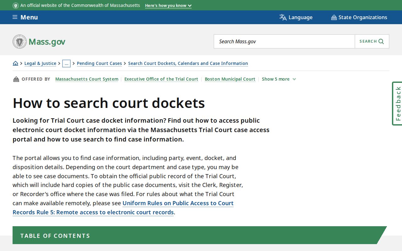 Newton resident lookup using the Massachusetts MassCourts public docket search guide